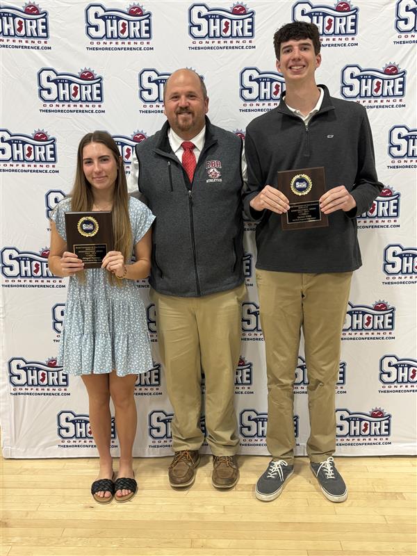 Shore Conference 2025 Jack Levy Award Abigail Petrone and Quinn Gibb
